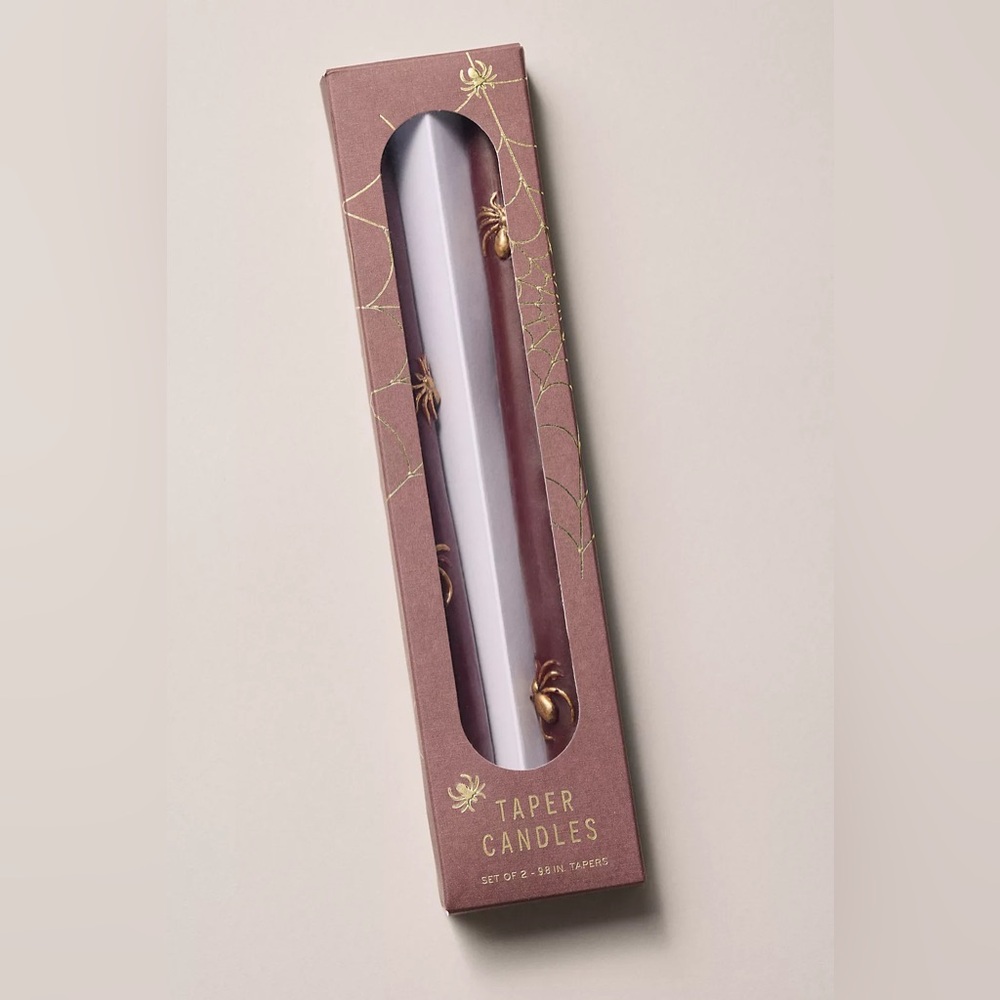 Anthropologie Mystic Icon Taper Candles  Red Gold Halloween Witchy Set Of 2 NWT - Picture 2 of 5